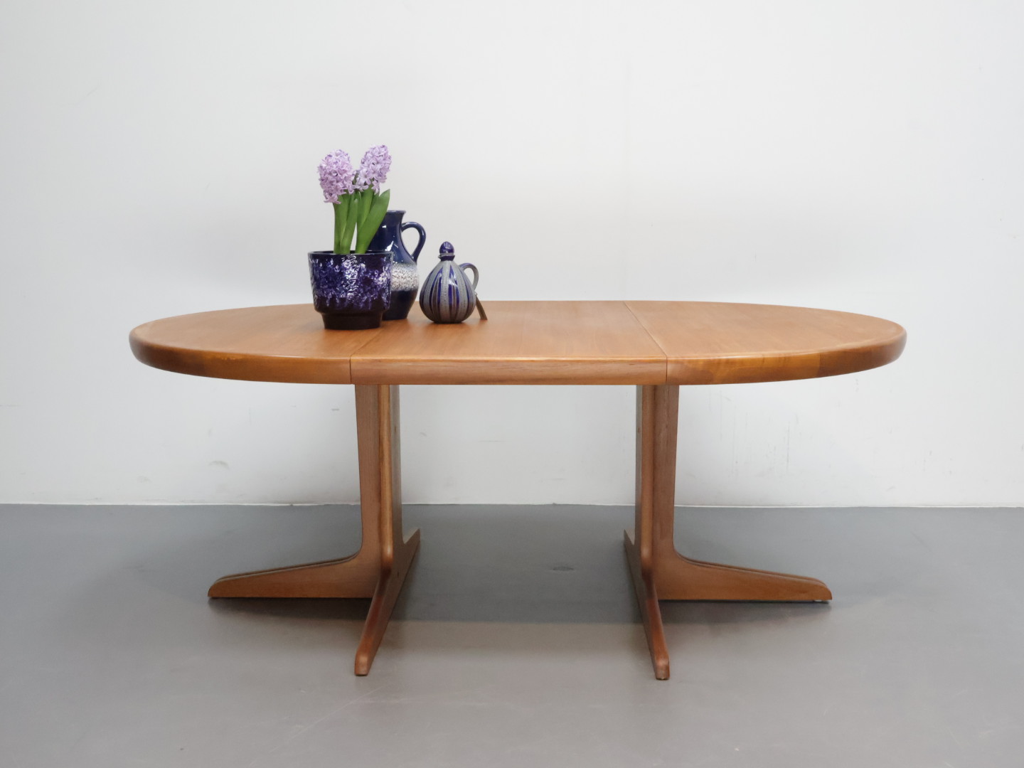 Vintage salontafel / teak / rond verlengbaar / V V Møbler Denemarken