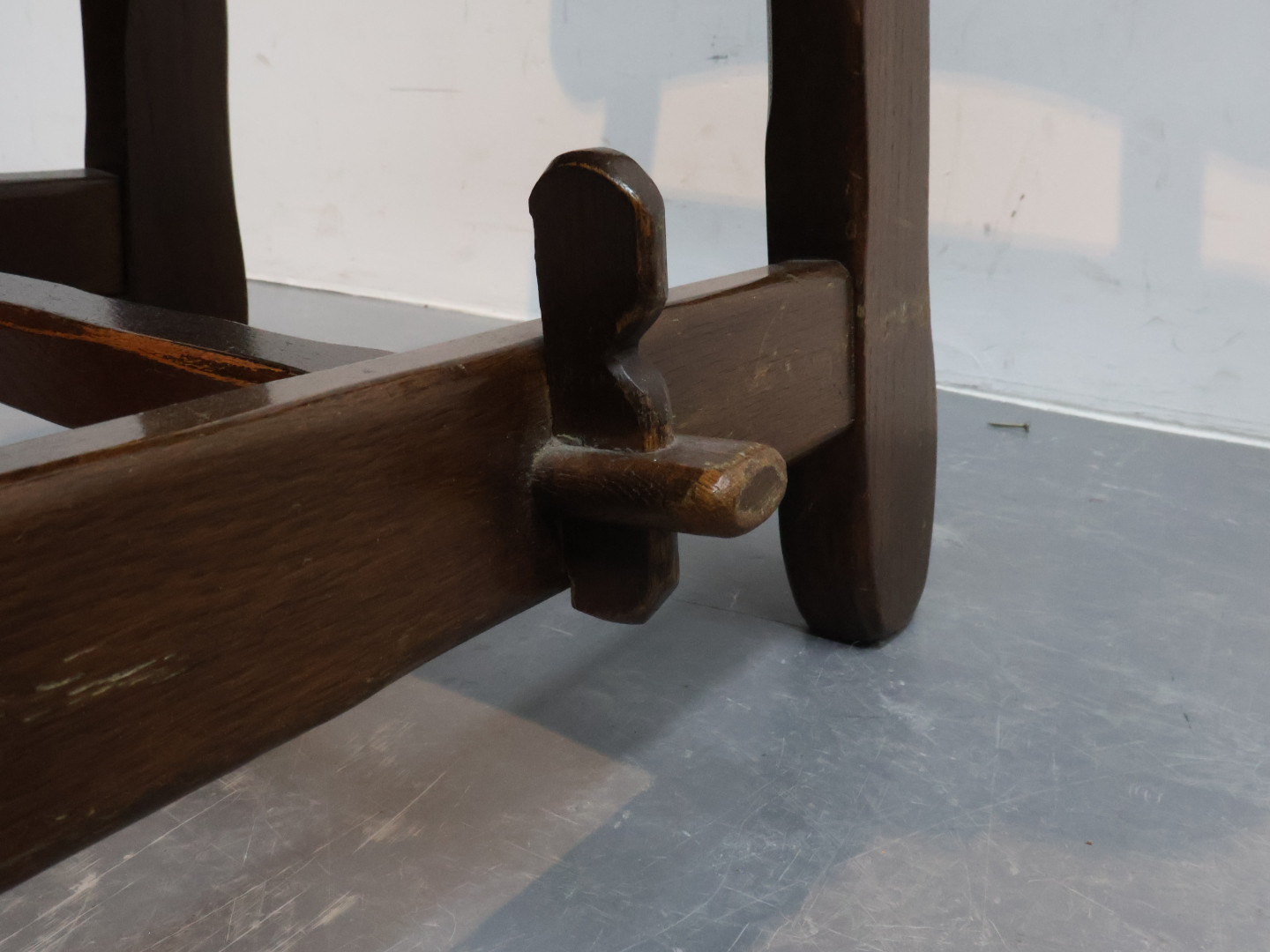 Vintage eetkamerstoel / eiken / brutalist / Fishbone Spanje