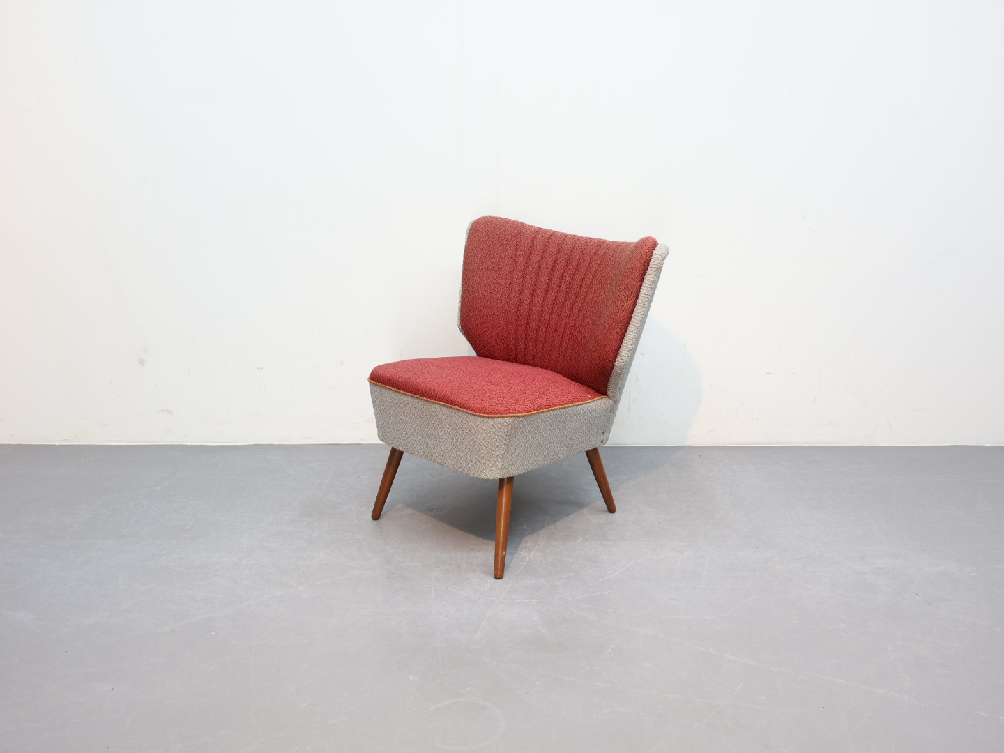 Clubfauteuil / Rood Grijs / Jaren `60