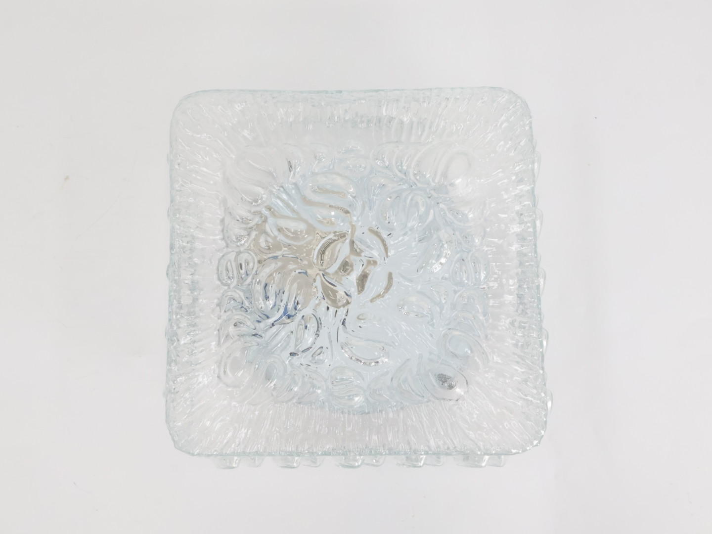 Vintage plafondlamp / glas metaal / vierkant