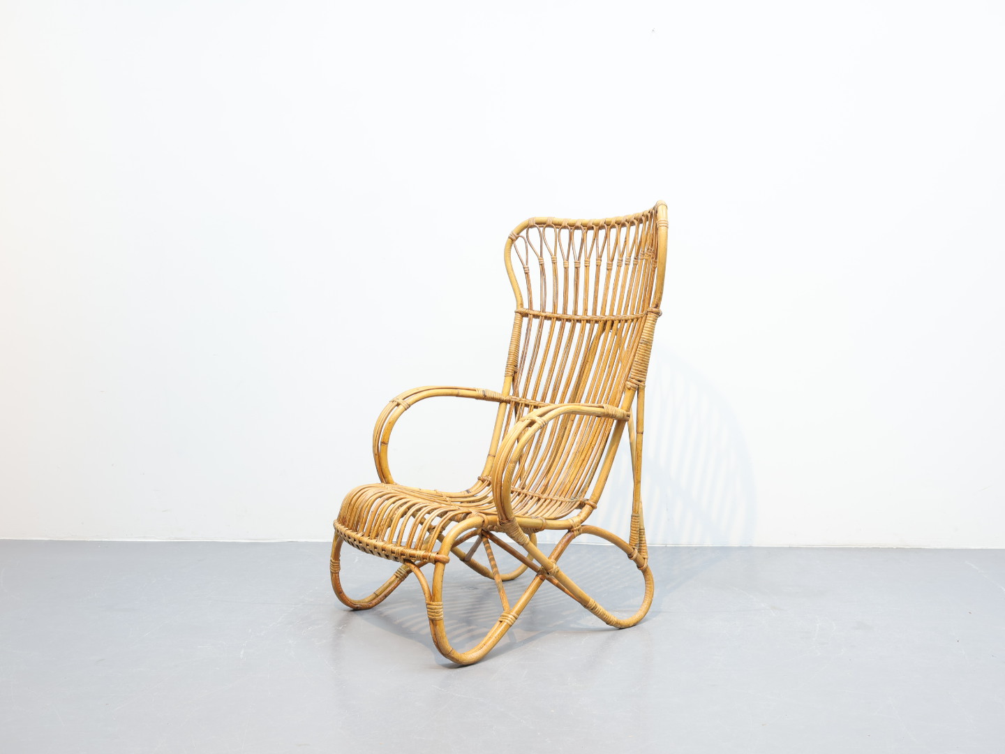 Vintage fauteuil rotan groot model