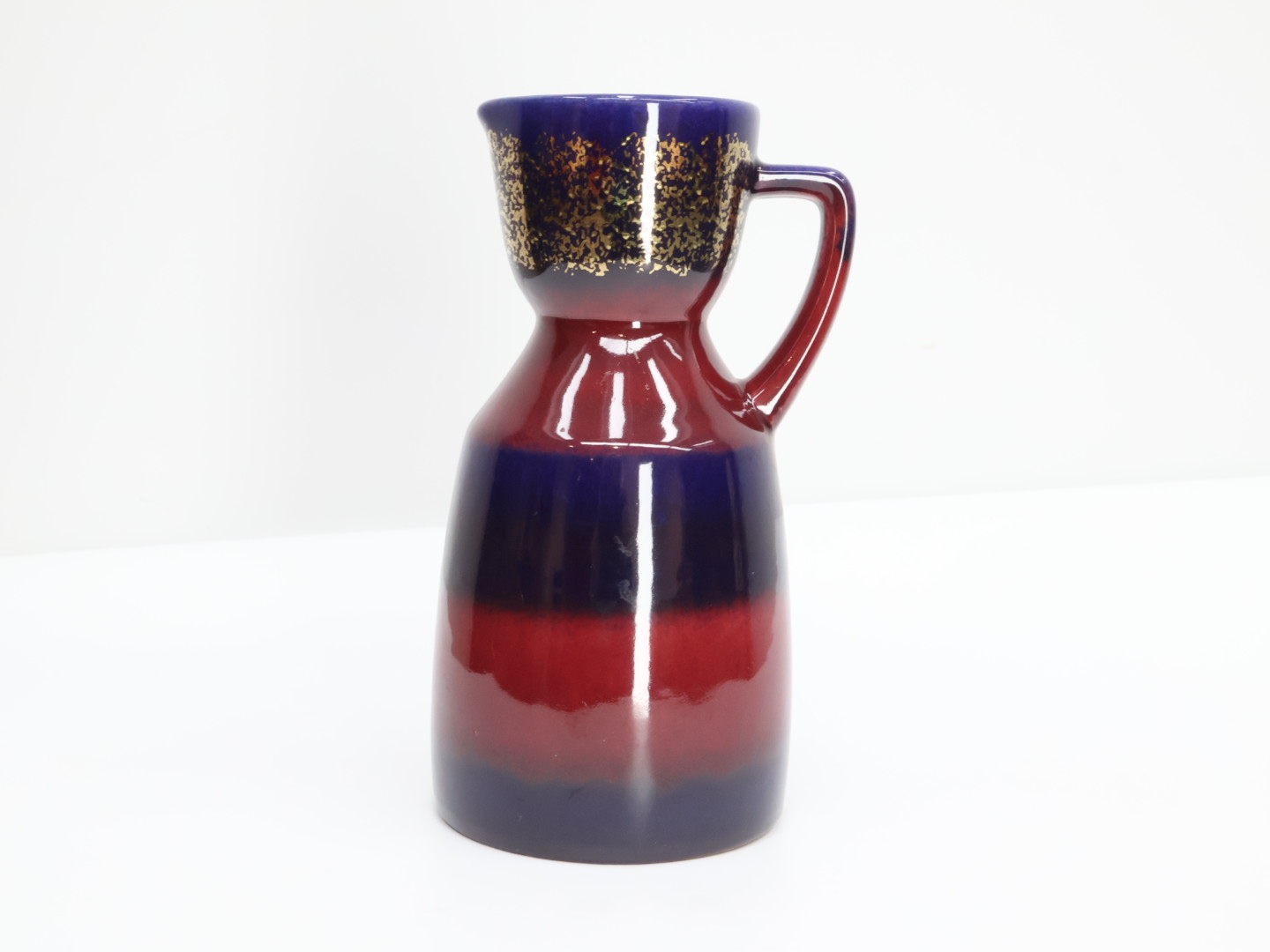 Vintage vaas / keramiek / paars bordeaux / Strehla 235/22