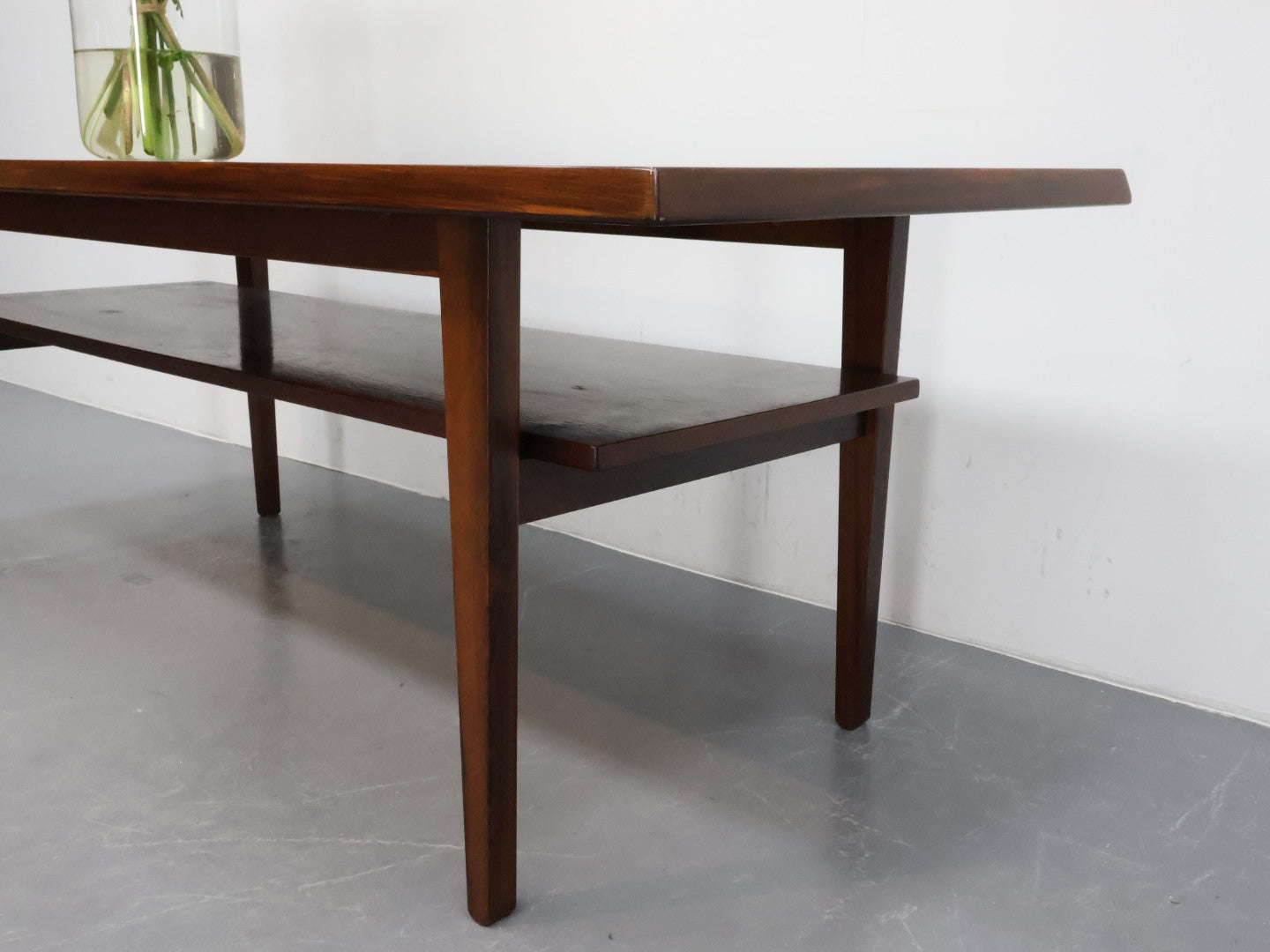 Vintage salontafel / pallisander / rechthoek lectuurplank / Denemarken