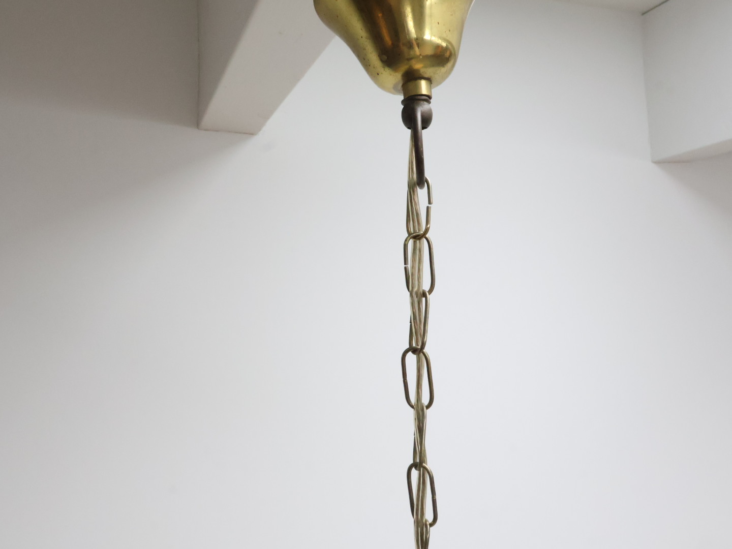 Vintage hanglamp / aluminium kunststof / goud amber /